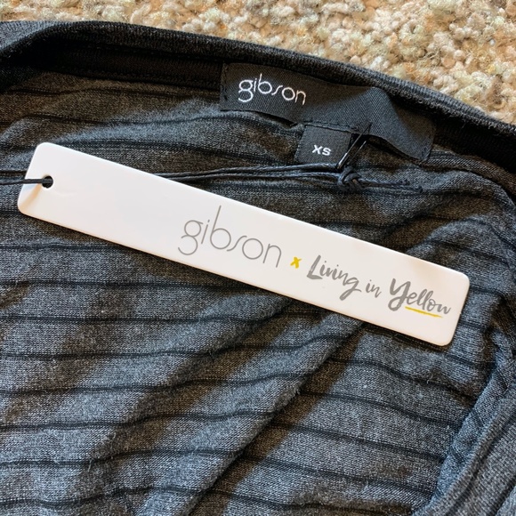 New Gibson Living in Yellow charcoal striped tee - Picture 3 of 4